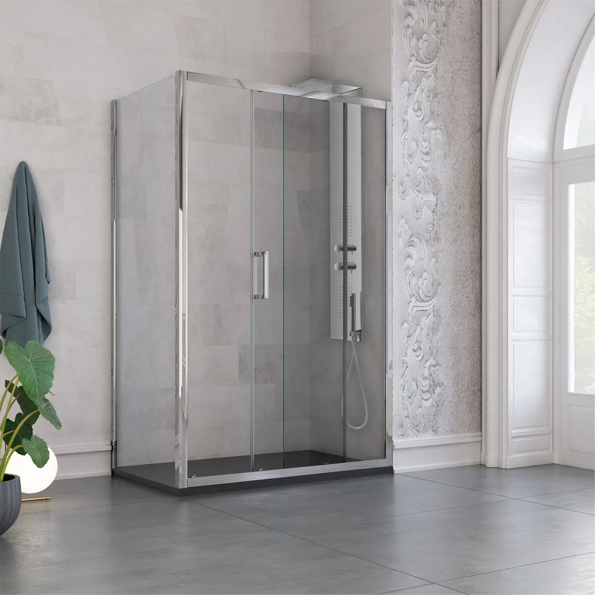 Colonna doccia idromassaggio Flat in inox | Mondialshop