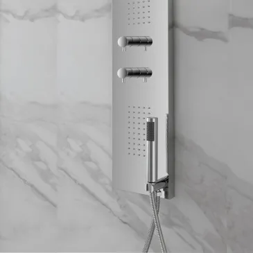 Colonne de douche hydromassage plate en acier inoxydable | Mondialshop
