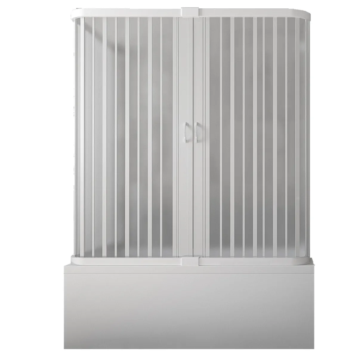 Cabine de douche au-dessus de la baignoire en PVC sur...
