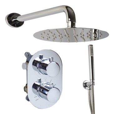 Einbau-Duschset mit rundem Thermostat-Duschkopf | Isola
