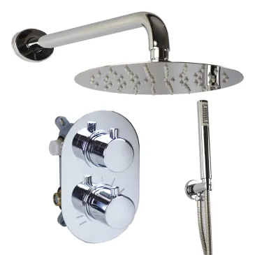 Runde, einbaubare Thermostat-Duschgarnitur | Mondialshop
