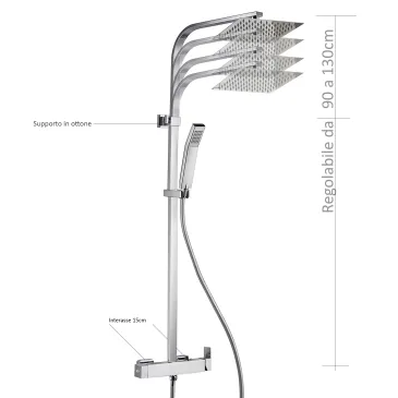 Colonne de douche Boitè avec mitigeur et pommeau de douche 20x20 | Mondialshop
