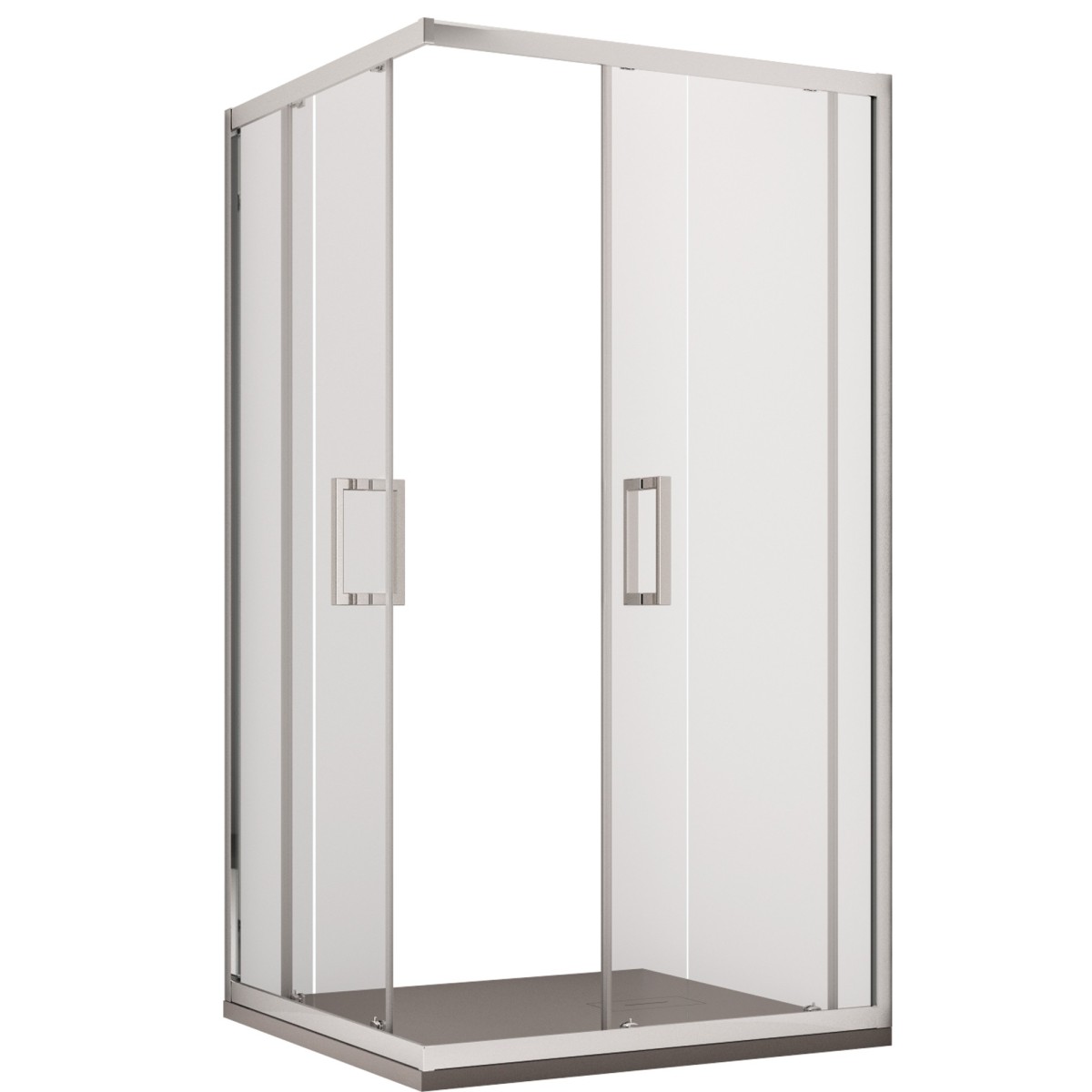 Cabine de douche d'angle H195 cm deux portes coulissantes en cristal Adry mat 6 mm