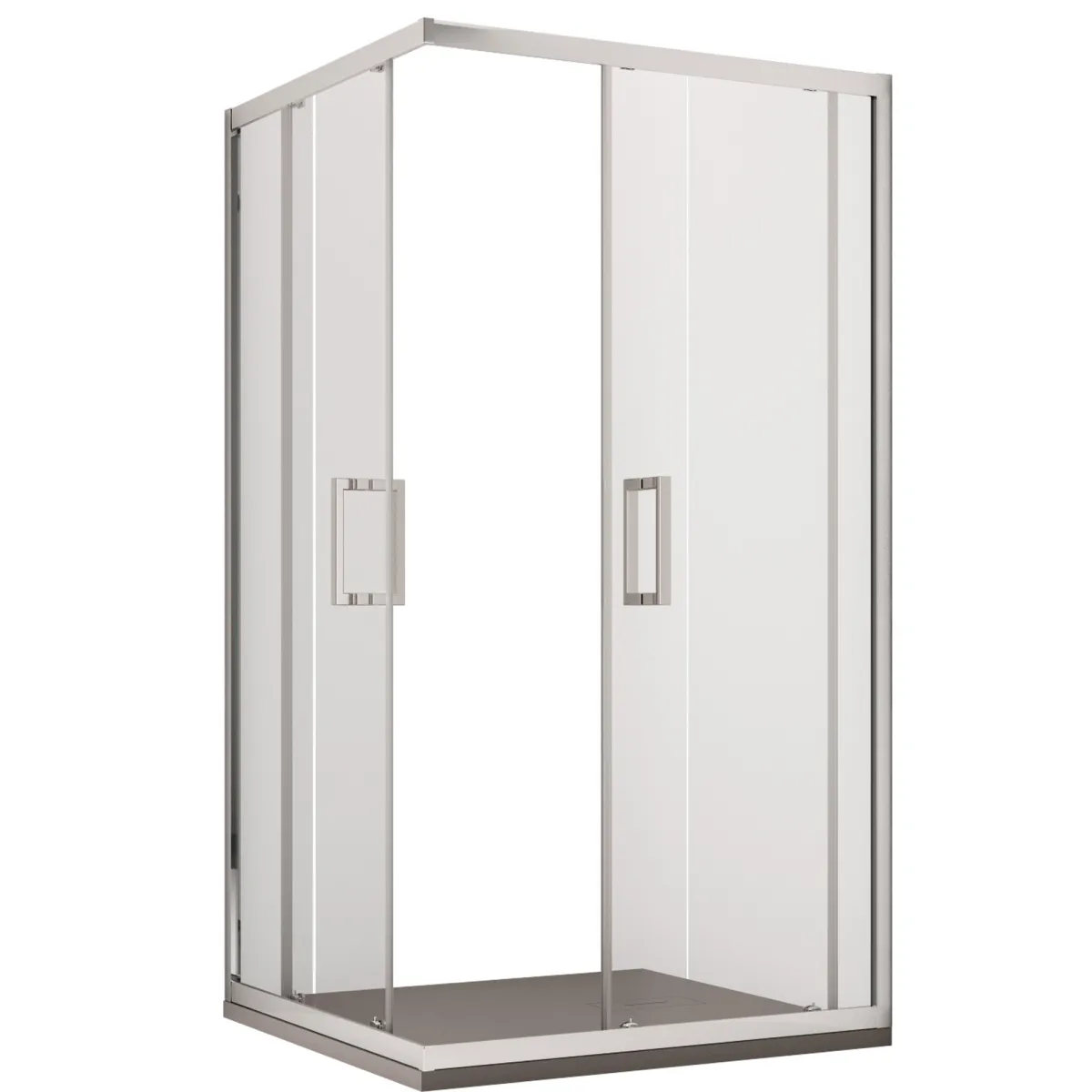 Cabine de douche d'angle H195 cm deux portes coulissantes en cristal Adry mat 6 mm